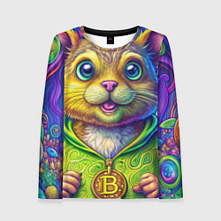 Лонгслив женский Хомяк и биткоин, цвет: 3D-принт