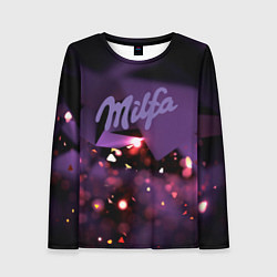 Лонгслив женский Milfa logo, цвет: 3D-принт