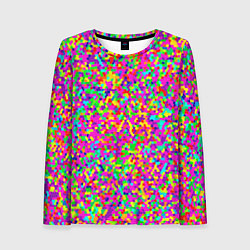 Лонгслив женский Паттерн разноцветная мелкая мозаика, цвет: 3D-принт