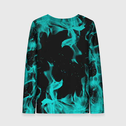 Женский лонгслив Вайпер flame neon game / 3D-принт – фото 2