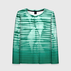 Женский лонгслив Tie-dye green stripes