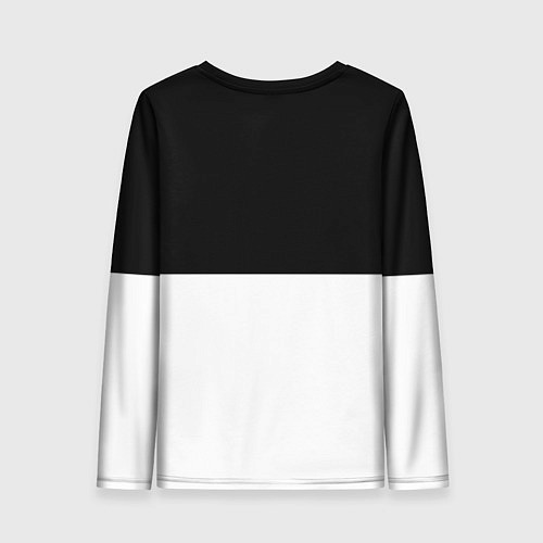 Женский лонгслив Белвый верх чёрный низ / 3D-принт – фото 2