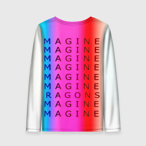 Женский лонгслив Imagine Dragons neon rock / 3D-принт – фото 2
