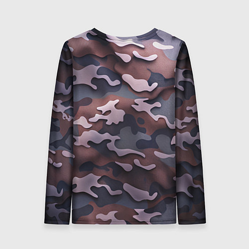 Женский лонгслив Камуфляж-грязь / 3D-принт – фото 2