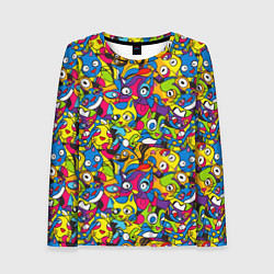 Лонгслив женский Сумасшедшие креативные коты, цвет: 3D-принт