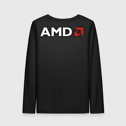 Женский лонгслив AMD ryzen logo carbon black / 3D-принт – фото 2