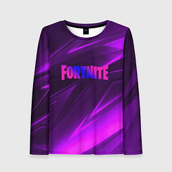 Женский лонгслив Fortnite neon stripes angles logo