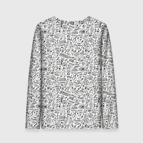 Женский лонгслив Дудл граффити рэперское - паттерн / 3D-принт – фото 2