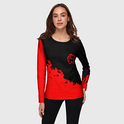 Лонгслив женский Among us красные краски, цвет: 3D-принт — фото 2