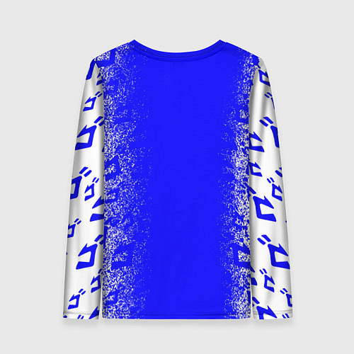 Женский лонгслив Jojos bizarre adventure - синяя символига-лого / 3D-принт – фото 2