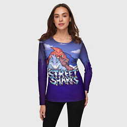 Лонгслив женский Street sharks - Городские Уличные Акулы, цвет: 3D-принт — фото 2