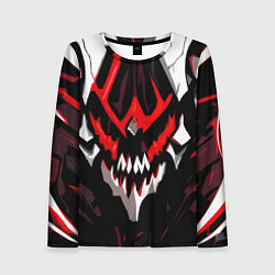 Лонгслив женский Абстрактное красное лицо монстра, цвет: 3D-принт