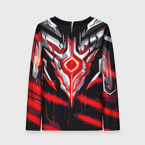 Женский лонгслив Абстрактная красная руна / 3D-принт – фото 2