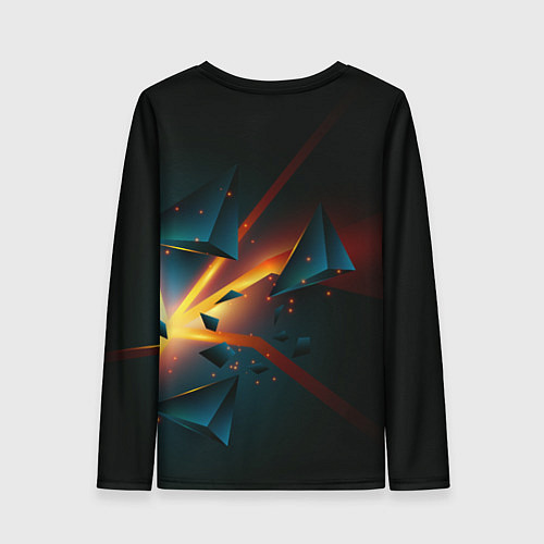 Женский лонгслив Разлом плиты - абстрактная расщелина / 3D-принт – фото 2