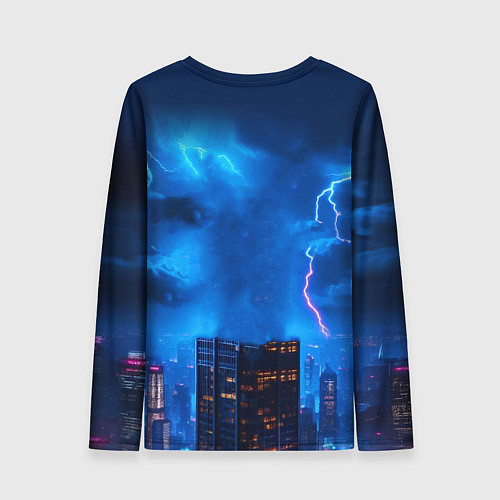 Женский лонгслив Пикачу в роли Годзиллы - неоновое свечение / 3D-принт – фото 2