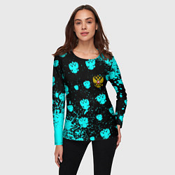 Лонгслив женский Герб текстура РФ, цвет: 3D-принт — фото 2