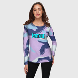 Лонгслив женский Fortnite camo steel, цвет: 3D-принт — фото 2