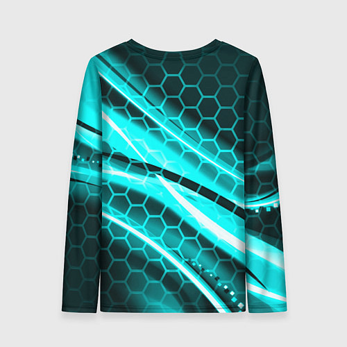 Женский лонгслив Неоновая броня абстракция / 3D-принт – фото 2