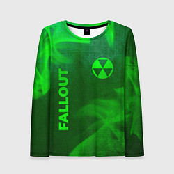 Лонгслив женский Fallout - green gradient вертикально, цвет: 3D-принт