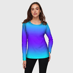 Лонгслив женский Неоновый градиент текстура, цвет: 3D-принт — фото 2