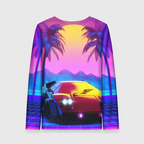 Женский лонгслив Vice city retro wave Lambo / 3D-принт – фото 2