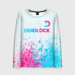 Женский лонгслив Deadlock neon gradient style посередине