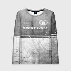 Лонгслив женский Great Wall - grey gradient посередине, цвет: 3D-принт