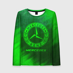 Женский лонгслив Mercedes - green gradient