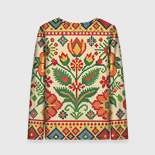 Женский лонгслив Славянский узор и орнамент / 3D-принт – фото 2