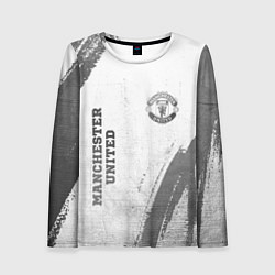 Женский лонгслив Manchester United - white gradient вертикально