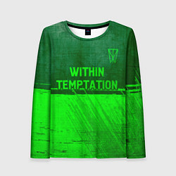 Женский лонгслив Within Temptation - green gradient посередине