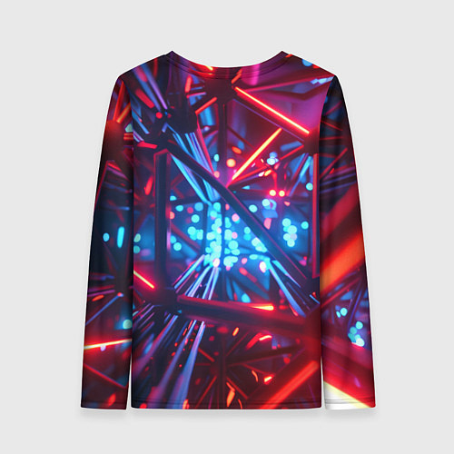 Женский лонгслив Неоновые трубки / 3D-принт – фото 2