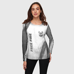 Лонгслив женский Free Fire - white gradient вертикально, цвет: 3D-принт — фото 2