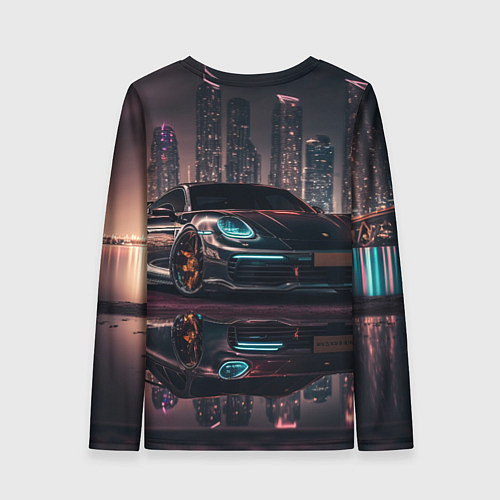 Женский лонгслив Porshe night city / 3D-принт – фото 2