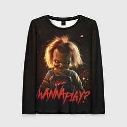 Лонгслив женский Chucky wanna play?, цвет: 3D-принт