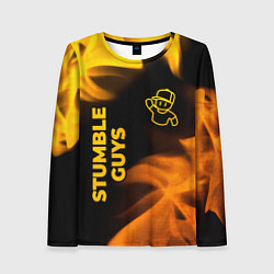 Женский лонгслив Stumble Guys - gold gradient вертикально