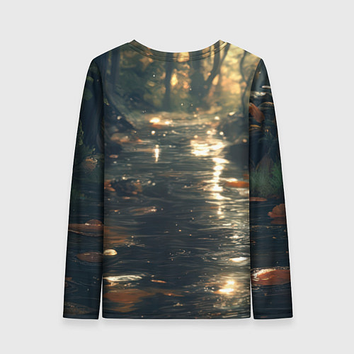 Женский лонгслив Выдра в летнем пруду / 3D-принт – фото 2
