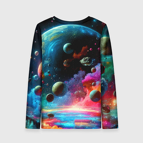 Женский лонгслив Тоторо в открытом космосе - нейроарт / 3D-принт – фото 2