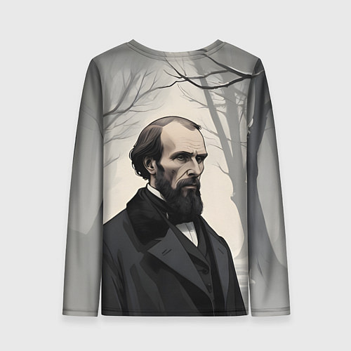 Женский лонгслив Достоевский зимняя аллея / 3D-принт – фото 2