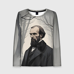 Женский лонгслив Достоевский зимняя аллея