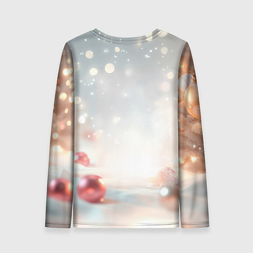 Женский лонгслив Новогодняя милая розовая змейка / 3D-принт – фото 2