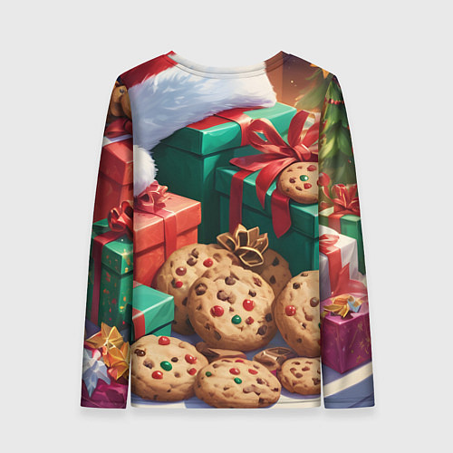 Женский лонгслив Рождественские подарки / 3D-принт – фото 2