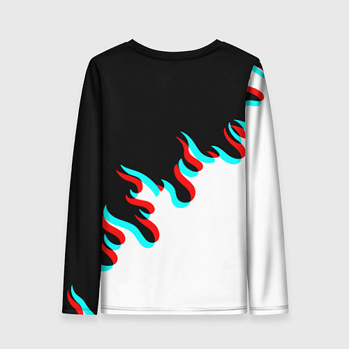 Женский лонгслив Нирвана глитч огонь / 3D-принт – фото 2