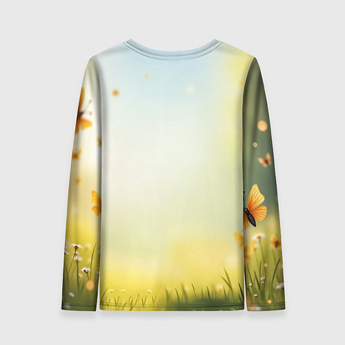 Женский лонгслив Козлёнок на лугу / 3D-принт – фото 2