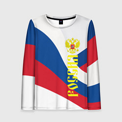 Женский лонгслив Флаг России, паттерн