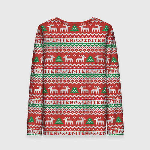 Женский лонгслив Deer christmas pattern / 3D-принт – фото 2