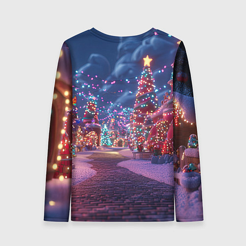 Женский лонгслив Дорога в новый год / 3D-принт – фото 2