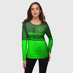 Лонгслив женский Genesis - green gradient посередине, цвет: 3D-принт — фото 2