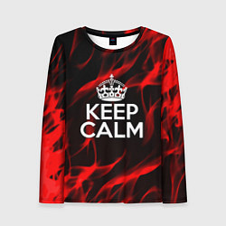 Лонгслив женский Keep calm flame red, цвет: 3D-принт