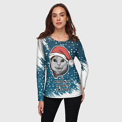 Лонгслив женский Бу испугался - 2025 не бойся, цвет: 3D-принт — фото 2